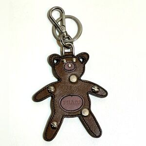 Prada Saffiano Teddy Bear Bag Charm